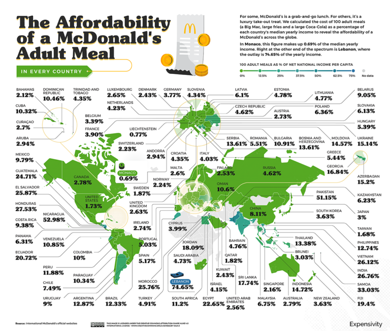 06 Burger Economics The Price Of McDonalds World Map Affordability 768x653 